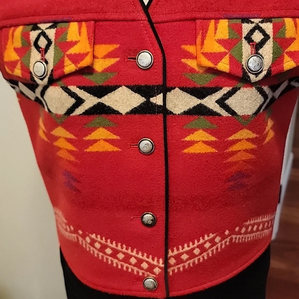 Pendleton  Western Wool Vest Vintage Aztec Native Southwestern Yellowstone - Picture 6 of 7